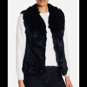 Nordstrom Bagatelle knitted rabbit fur vest